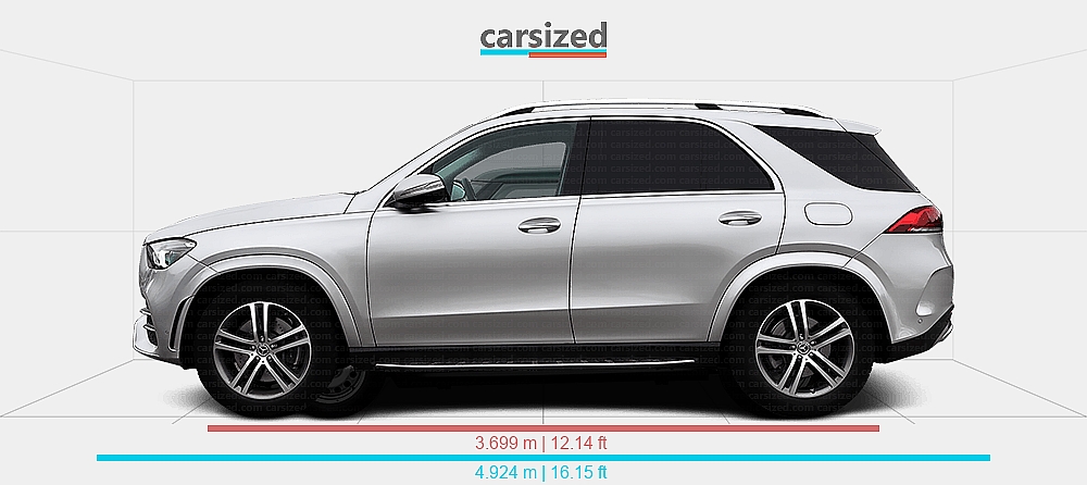 Abmessungen: Mercedes-Benz GLE 2019-2023 vs. MINI Cooper 2006-2010