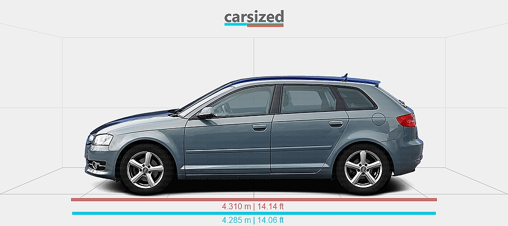 Dimensions: Audi A3 2003-2013 vs. Audi A3 2012-2016