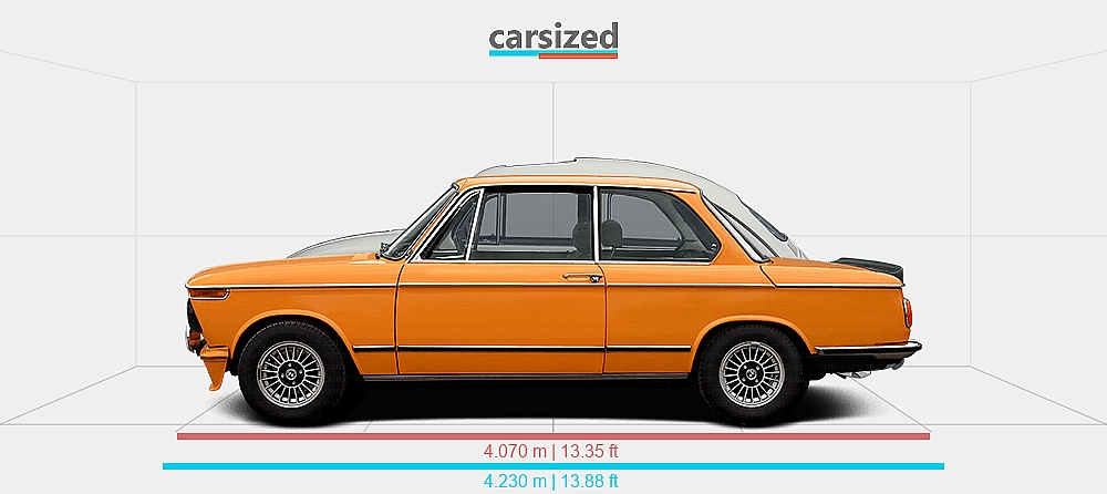 Dimensions: BMW 02-Series 1973-1977 vs. Volkswagen Beetle 1960-1963