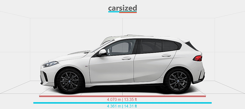 Dimensions: BMW 1-Series 2024-present vs. Volkswagen Beetle 1960-1963