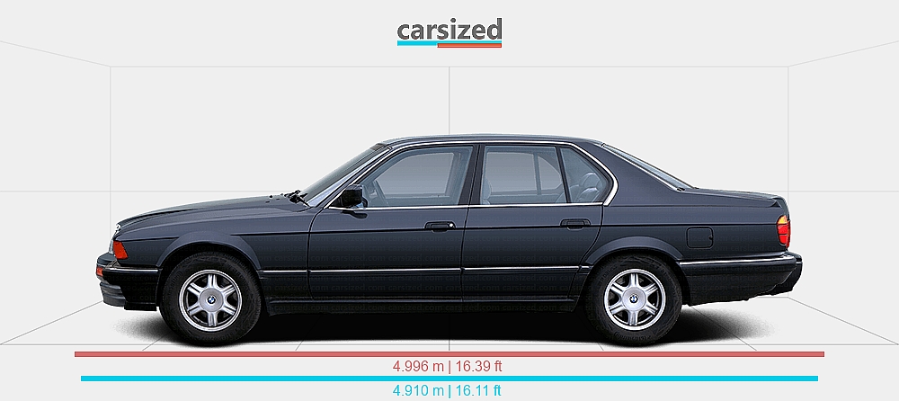 Dimensions: BMW 7-Series 1986-1994 vs. Lexus LS 1994-1997