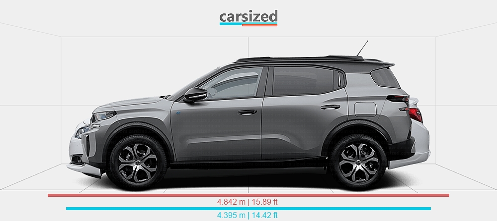 Dimensions: Citroën C3 Aircross 2024-present vs. Opel Insignia 2013-2017