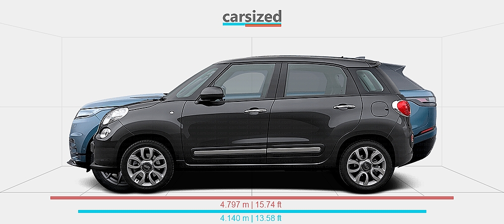 Fiat Car Range Rover Dimensions: FIAT 500L 2012-2017 vs. Land Rover Range Rover Velar 2023 ...