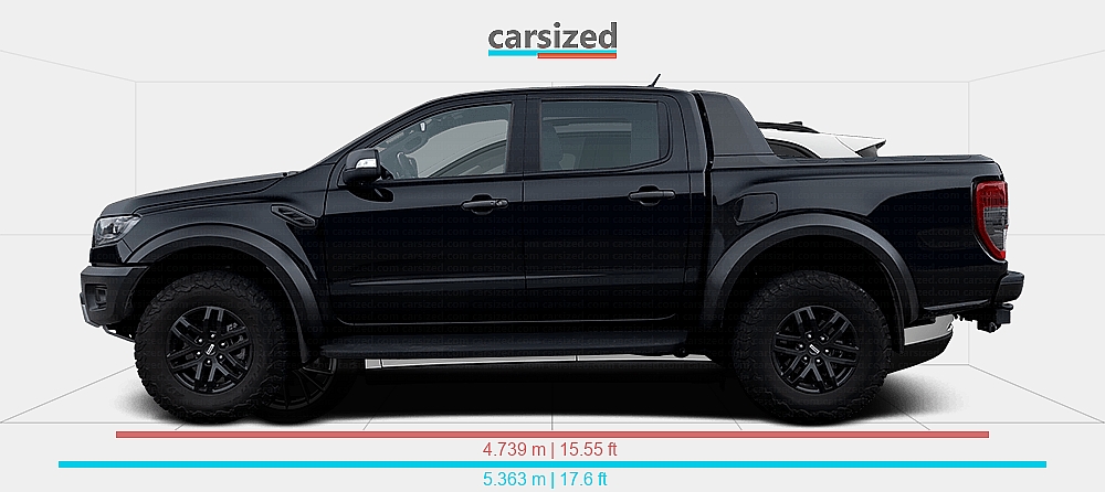 Dimensions: Ford Ranger 2019-2022 vs. Leapmotor C10 2024-present