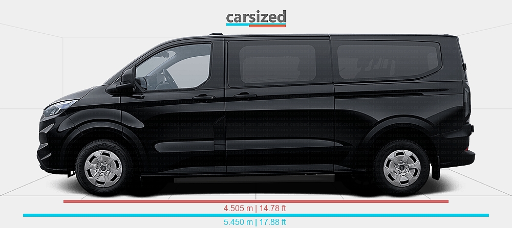 Dimensions: Ford Transit Custom 2023-present vs. Mitsubishi Lancer ...