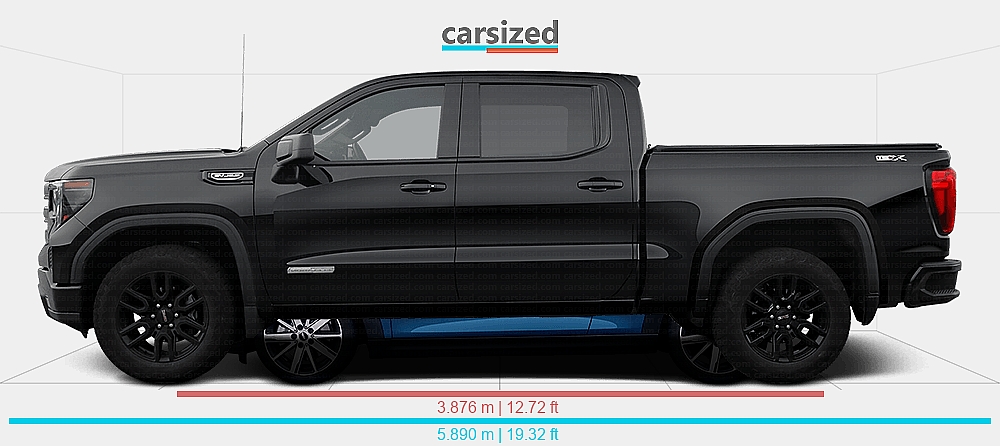 Dimensions: GMC Sierra 2022-present vs. MINI Cooper 2021-present