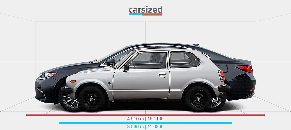 Dimensions: Honda Civic 1972-1979 vs. Lexus ES 2015-2018