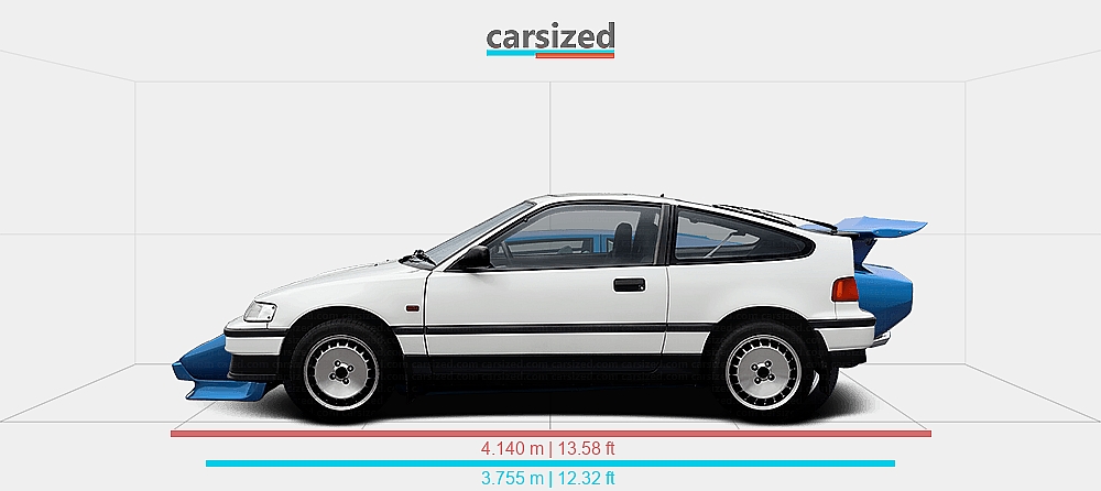 Dimensions: Honda CR-X 1987-1991 vs. Lamborghini Countach 1978-1985