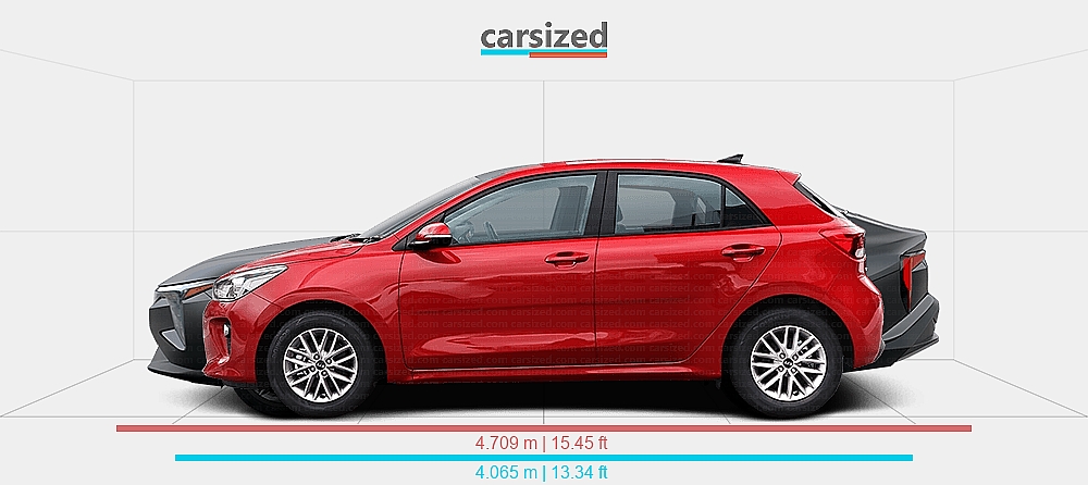 Dimensions: Kia Rio 2017-2020 vs. Kia K4 2024-present