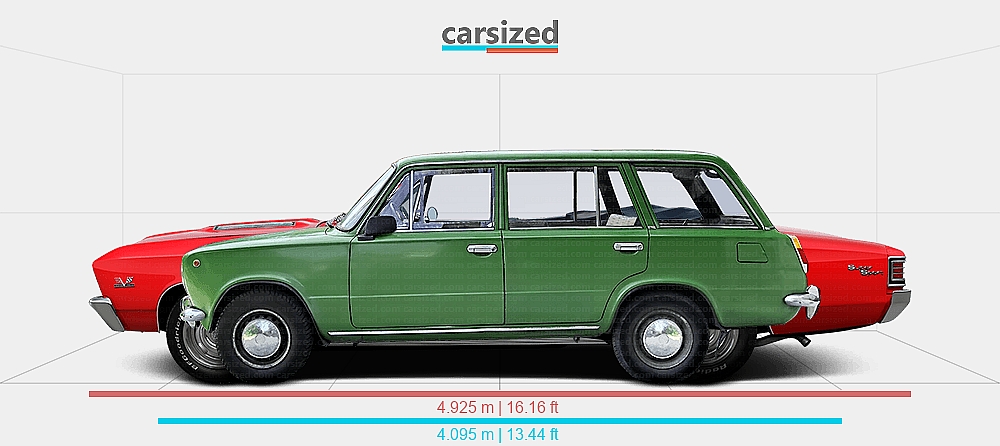 Dimensions: Lada 2102 1971-1988 vs. Chevrolet Chevelle 1965-1965