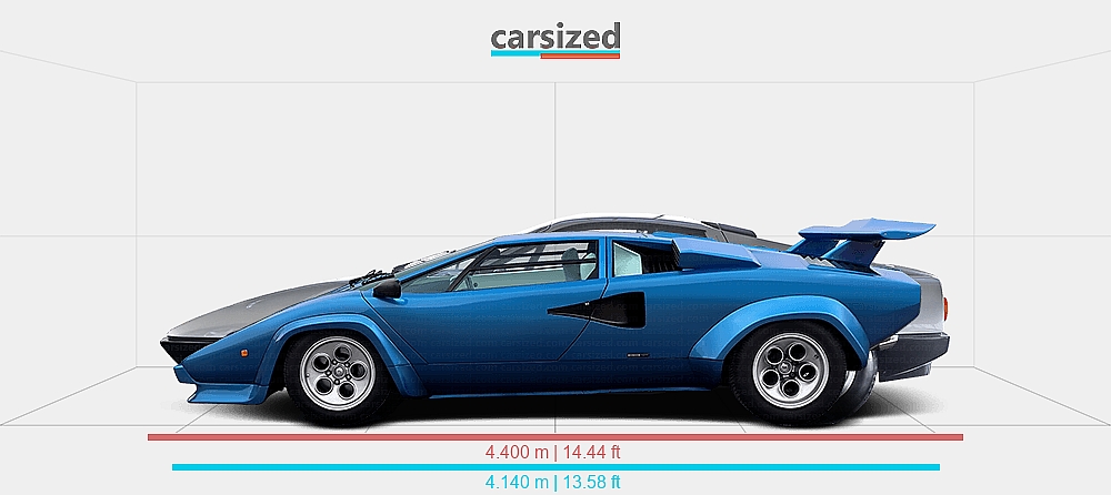 Dimensions: Lamborghini Countach 1978-1985 vs. Ferrari 512 BB 1973-1984