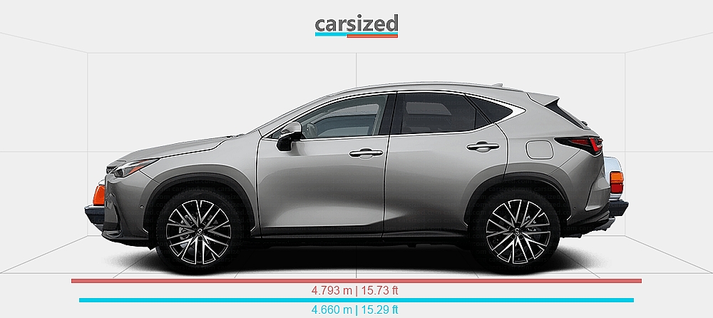Dimensions: Lexus NX 2021-present vs. Audi 100 1982-1988