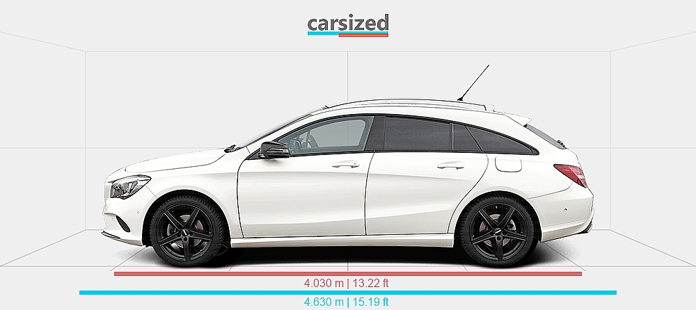 Dimensions: Mercedes-Benz CLA 2013-2016 vs. Peugeot 207 2009-2014