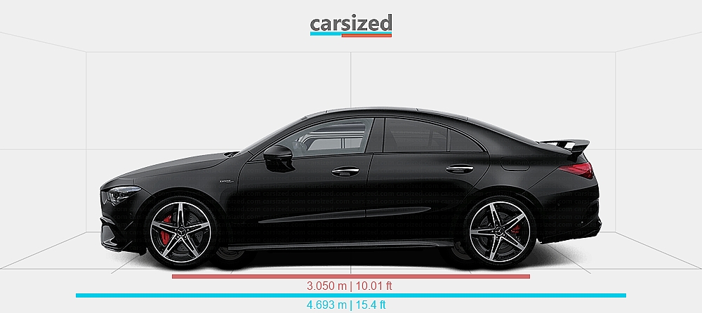 Dimensions: Mercedes-Benz CLA 2023-2025 vs. Austin Mini 1967-1970
