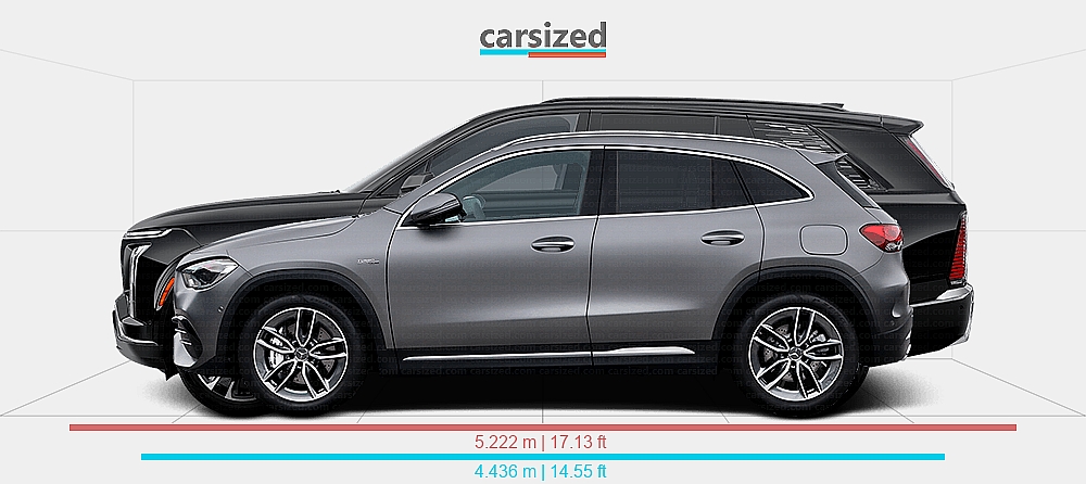 Gla Dimensions Dimensions: Mercedes-Benz GLA 2020-present vs. Cadillac Vistiq 2025-present