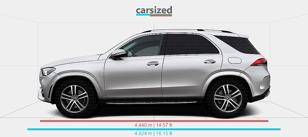 Dimensions: Mercedes-Benz GLE 2019-2023 vs. Volvo EX40 2024-present