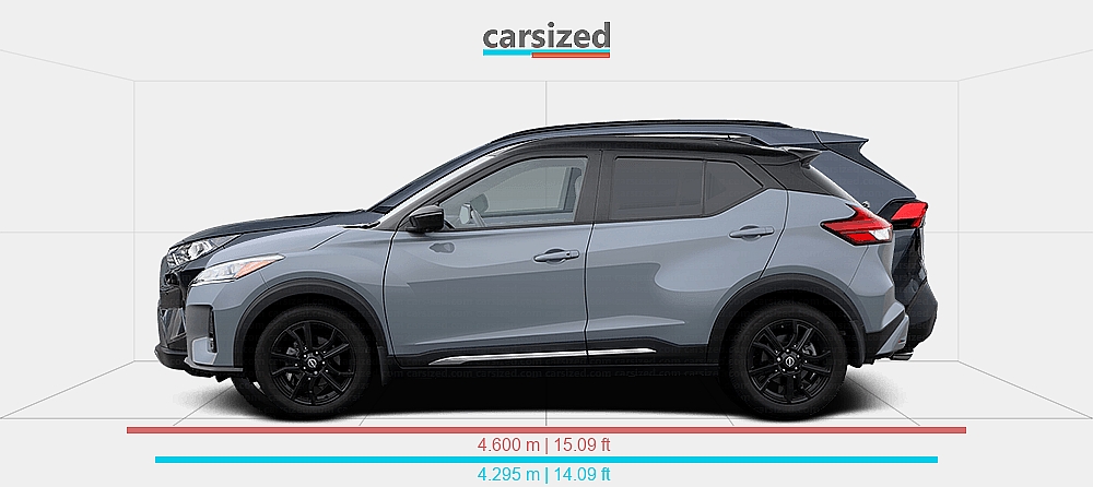 Dimensions: Nissan Kicks 2020-2023 vs. Toyota RAV4 2019-2025