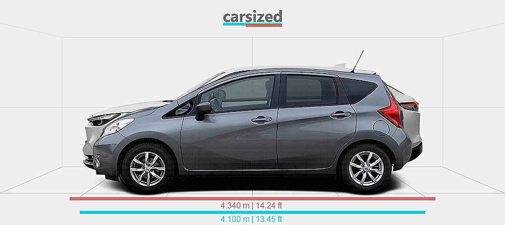 Dimensions: Nissan Note 2012-2016 vs. Honda HR-V 2021-present