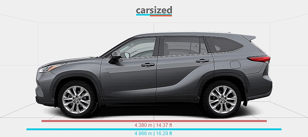 Dimensions: Toyota Highlander 2019-present vs. Volkswagen Bora 1999-2006