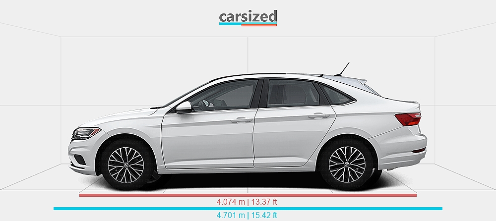 Dimensions: Volkswagen Jetta 2018-present vs. Volkswagen Polo 2021-present