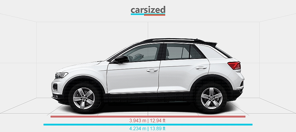 Dimensions: Volkswagen T-Roc 2017-2021 vs. MG TF 2002-2005