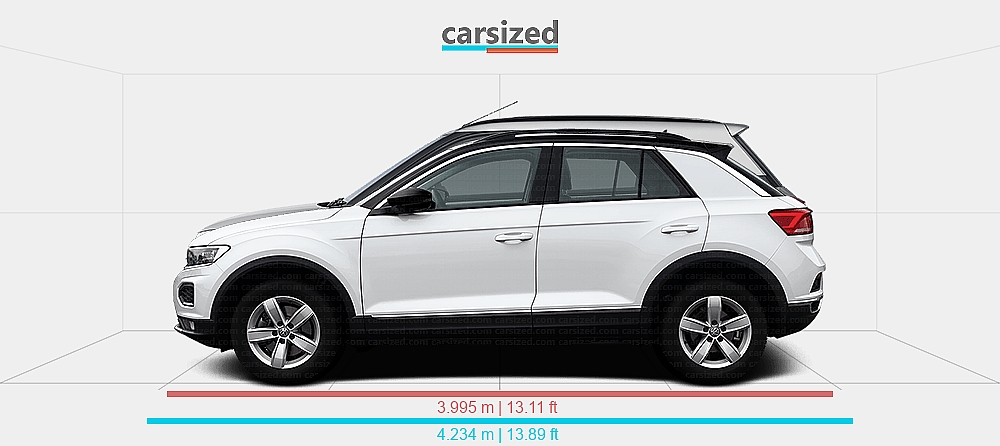 Dimensions: Volkswagen T-Roc 2017-2021 vs. Toyota Urban Cruiser 2020-2022