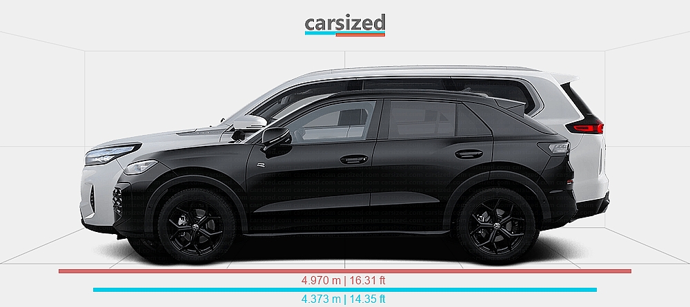 Dimensions: Volkswagen T-Roc 2025-present vs. Exeed VX 2019-present