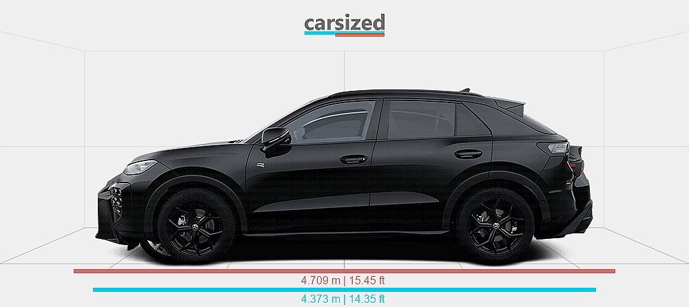 Dimensions: Volkswagen T-Roc 2025-present vs. Lexus IS 2020-present