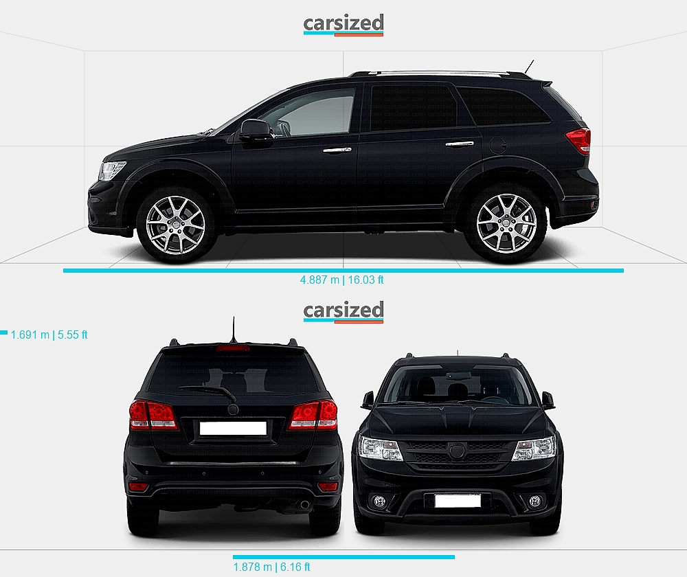 Dodge Journey 2008-2010 Dimensions Side View