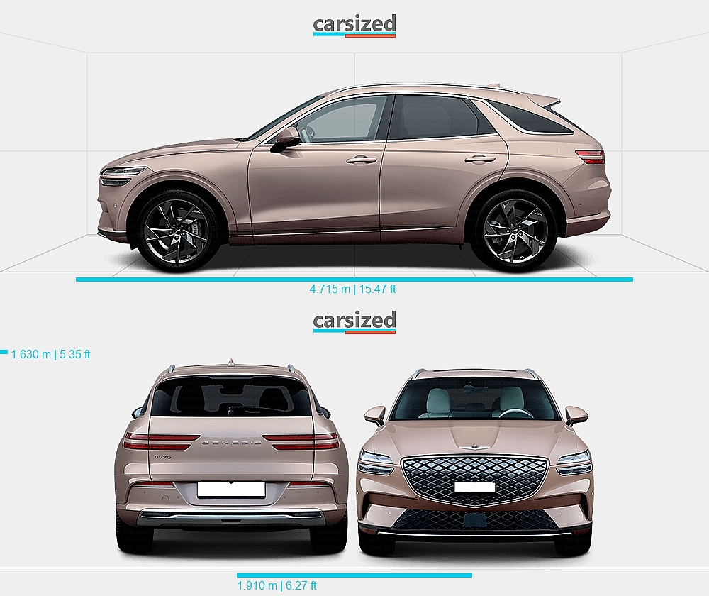 Genesis GV70 2021 present Dimensions Side View