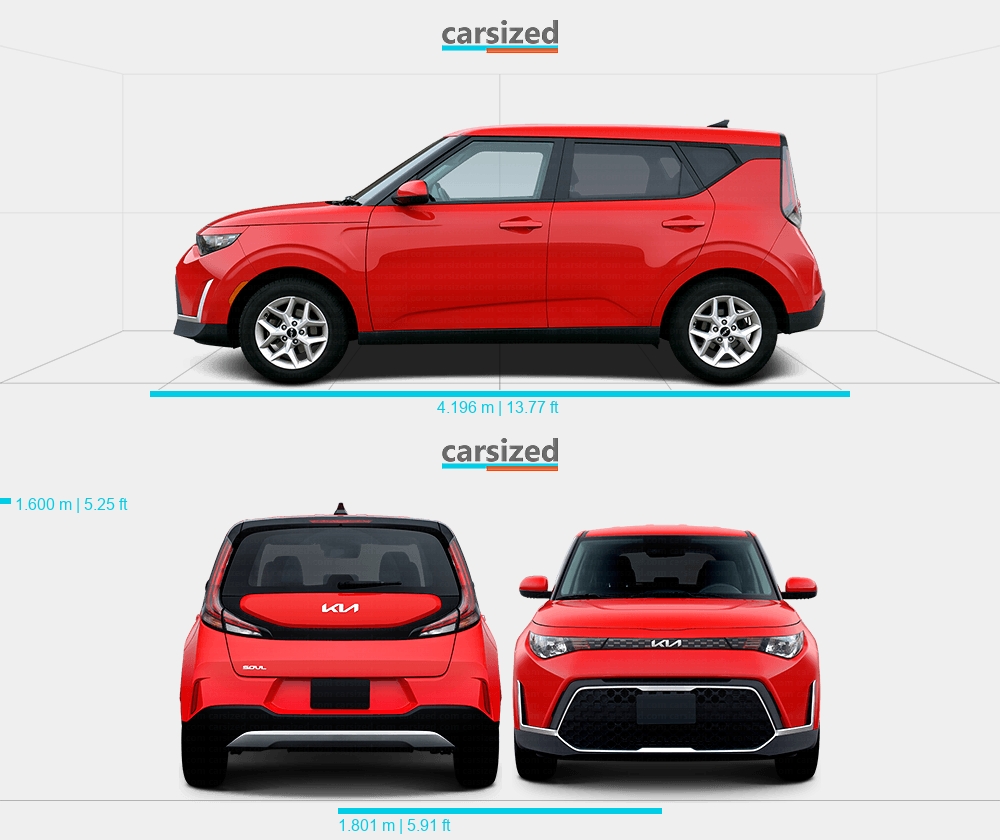 Kia Soul 2019present Dimensions Side View