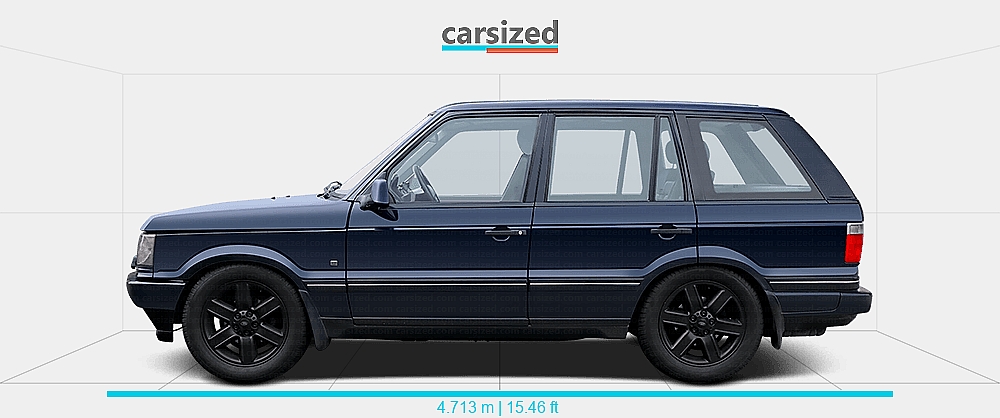 1998 Range Rover Rear Land Rover Range Rover 1998-2001 Dimensions Side View