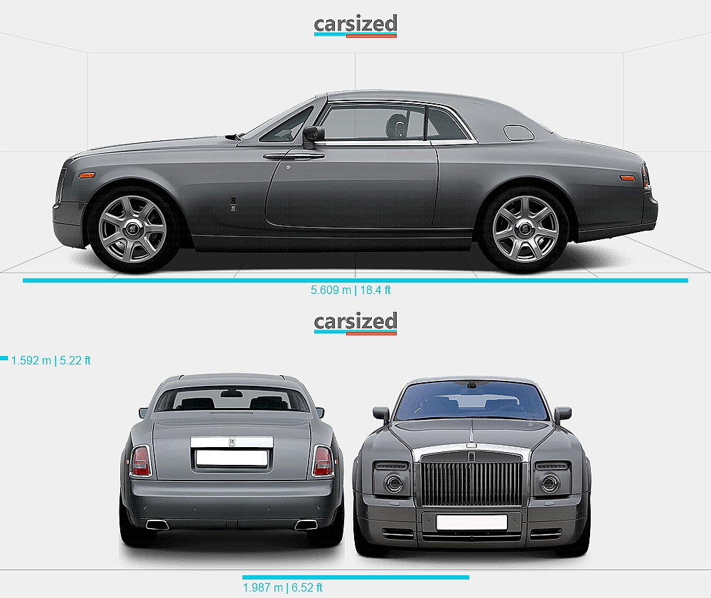 Rolls-Royce Phantom 2008-2012 Dimensions Side View