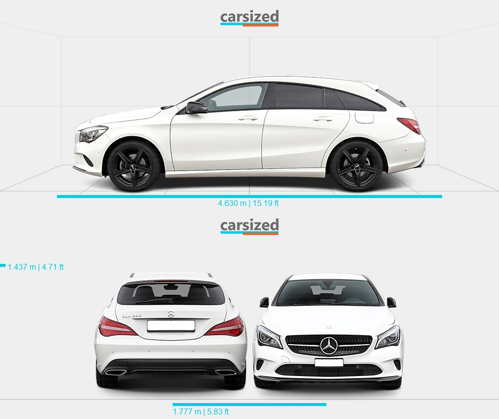 MercedesBenz CLA 20132016 Dimensions Vista lateral