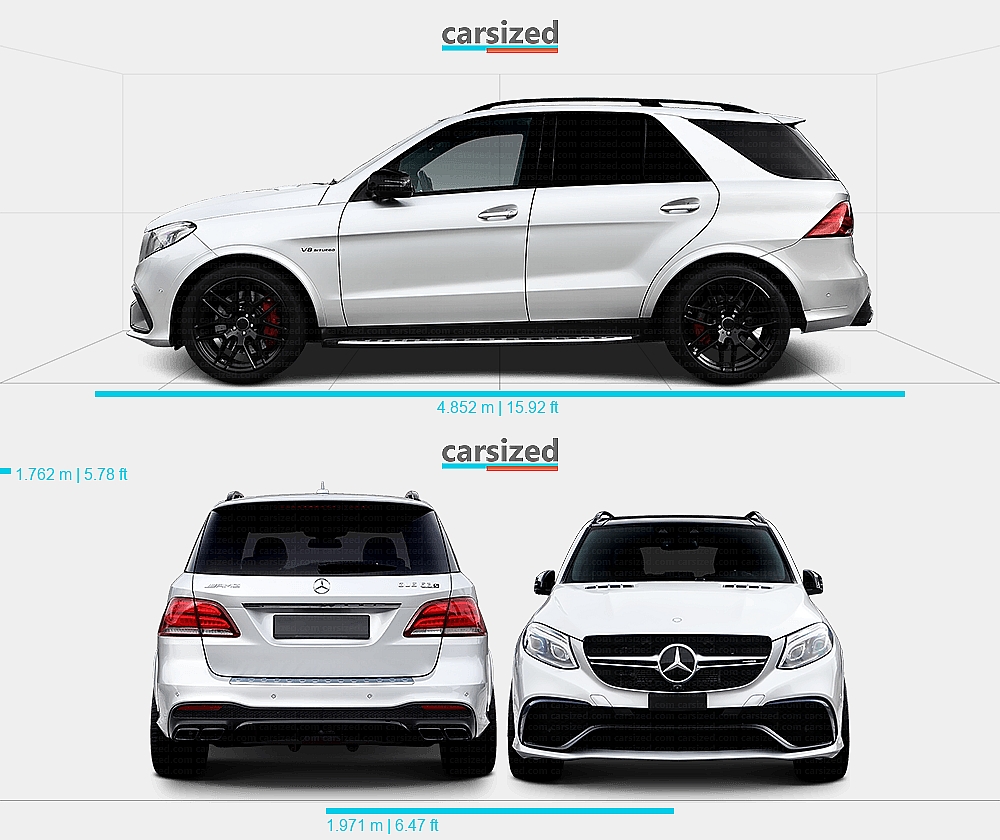 Mercedes-Benz GLE 2015-2019 Dimensions Vista frontal