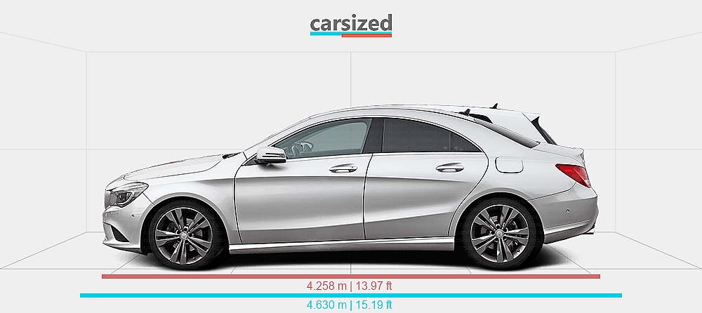 Dimensions: Mercedes-Benz CLA 2013-2019 vs. Volkswagen Golf 2012-2019