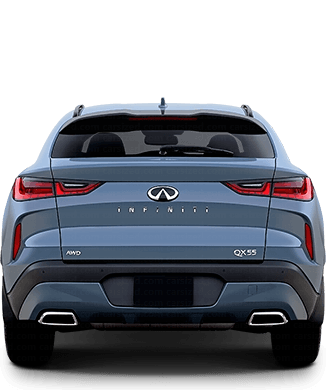 Infinity Sedan Rear View INFINITI QX55 2021-present Dimensions Rear View
